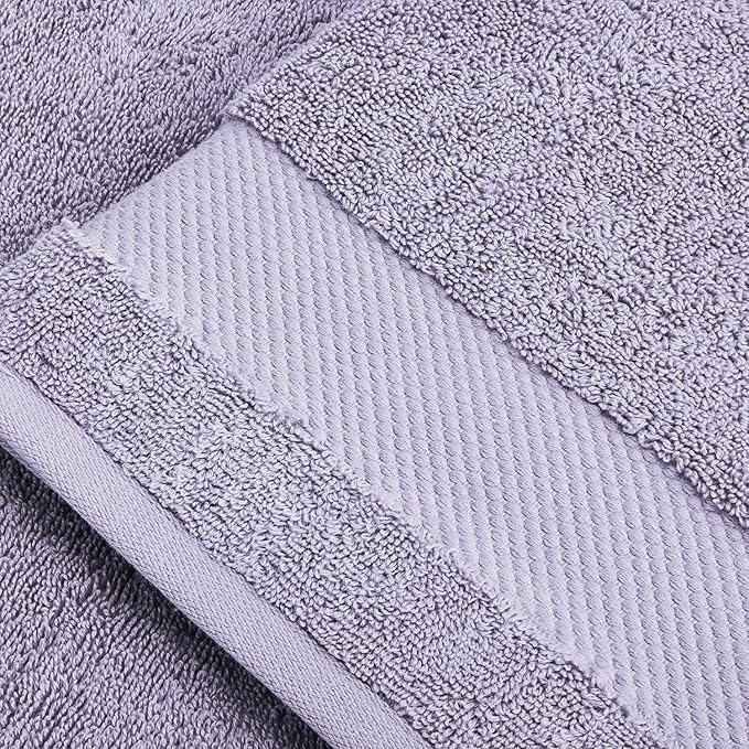 BIOWEAVES 100% Organic Cotton 700 GSM Plush Premium Washcloths 13" x 13" GOTS Certified, Face Towels Perfect for Home & Bathroom - Lavender, Pack of 12