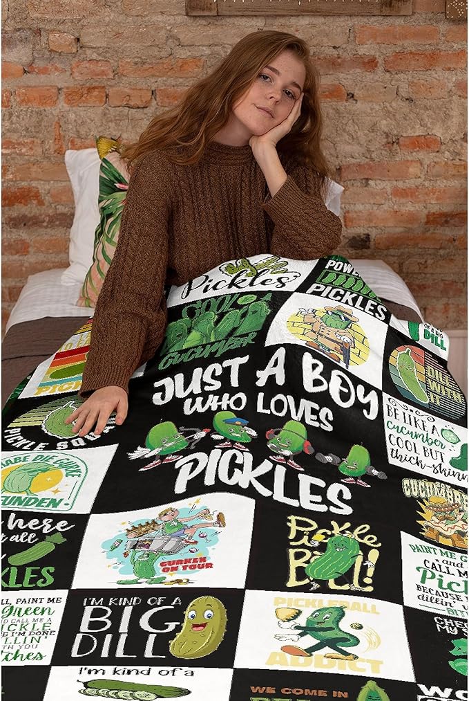 Pickle Flannel Fleece Blanket Throw Couch Microfiber Soft Cozy Lightweight Luxury Bed Blanket 40"x30"for Pet