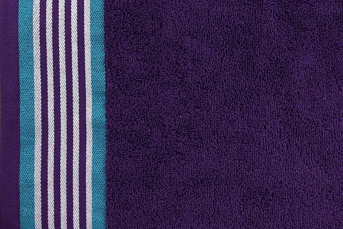 CASA COPENHAGEN He & She 4Pcs 100% Egyptian Cotton Large Designer Towels Gift Set- Violet - Turquoise, 550 GSM, 55"x27", 4Bath Towels for Bathroom (Box Pack, Set for Women & Men)