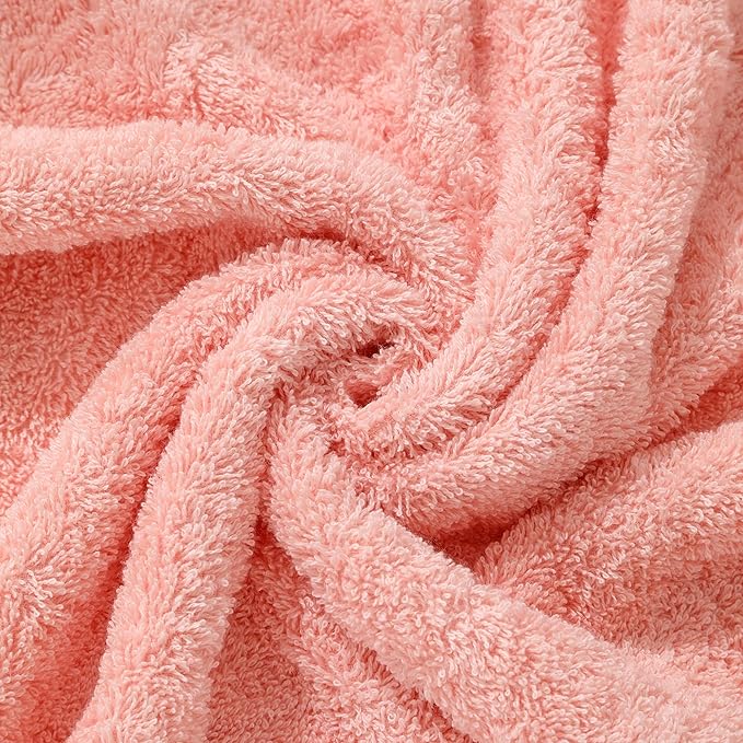 Aibaser Towels - Premium 100% Cotton Bath Towels Set (27 x 54 inches), Lightweight and High Absorbency Quick Drying (Pink)