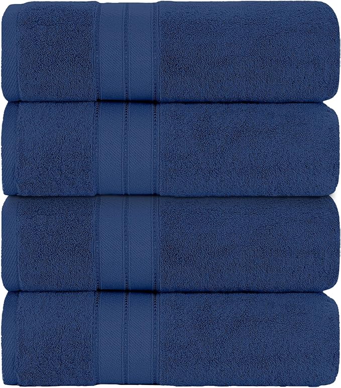 Modern Threads 4-Pack SpunLoft Bath Sheet Navy 35x66