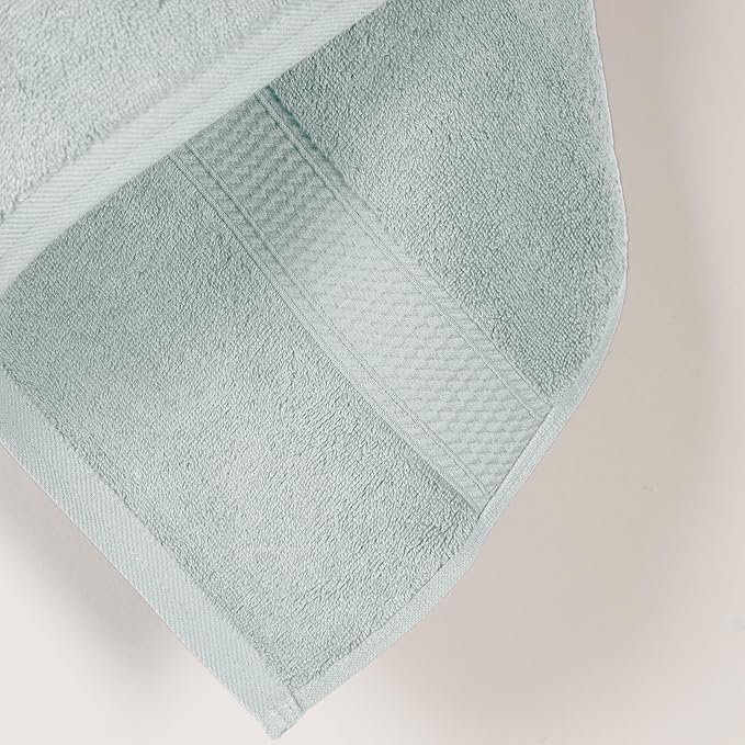 SUPERIOR Egyptian Cotton Pile Bath Towel Set of 2, Ultra Soft Luxury Towels, Thick Plush Essentials, Absorbent Heavyweight, Guest Bath, Hotel, Spa, Home Bathroom, Shower Basics, Sea Foam
