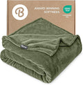 Bare Home Fleece Blanket - Full/Queen - Ultra-Soft Lightweight for Bed, Sofa, and Couch - Luxury Microplush - Cozy Warm Blanket (Full/Queen, Cypress)