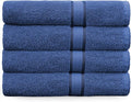 COTTON CRAFT Ultra Soft Bath Towels - 100% Cotton 4-Pack Plush Absorbent 580 GSM Luxury Bath Towels – Quick Dry Durable Machine Washable Oversized Towels for Bathroom Spa Gym – Blue