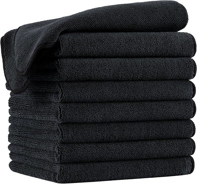 POLYTE Professional Quick Dry Lint Free Microfiber Hair Drying Salon Towel, 16 x 29 in, 8 Pack