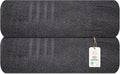 Pack of 2 Jumbo Bath Sheet 40 x 80 Inches, Extra Large Lightweight & Quick Dry Bath Towel, Super Soft & Highly Absorbent – 100% Cotton, Perfect to Wrap Yourself in – Charcoal Grey