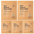 varuza] Real Natural Sheet Mask – EWG VERIFIED, Vegan Face Mask for Hydration, Non-GMO, No Artificial Fragrance, Made in Korea (5 PACK, BLUE AMPOULE)