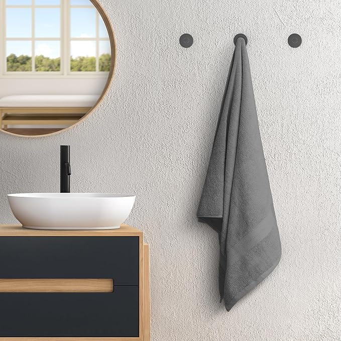 Avalon Towels Grey Bath Towels Set of 4 pcs (27x54 inches), 100% Cotton Towel Absorbent and Quick Dry Grey Towels for Bathroom, Super Soft and Perfect for Daily Use
