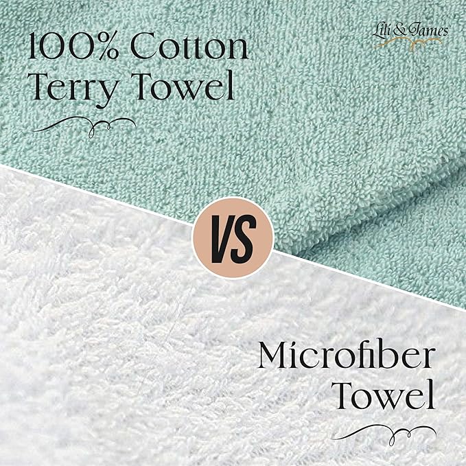 Cotton Hair Towel Wrap for Women/Kids | Quick Dry, Soft & Absorbent 420-GSM Hair Wrap Towels with Double Button | Anti Frizz, Non Microfiber Hair Turbans for Curly, Long & Thick Hair (Lilac+Aqua)