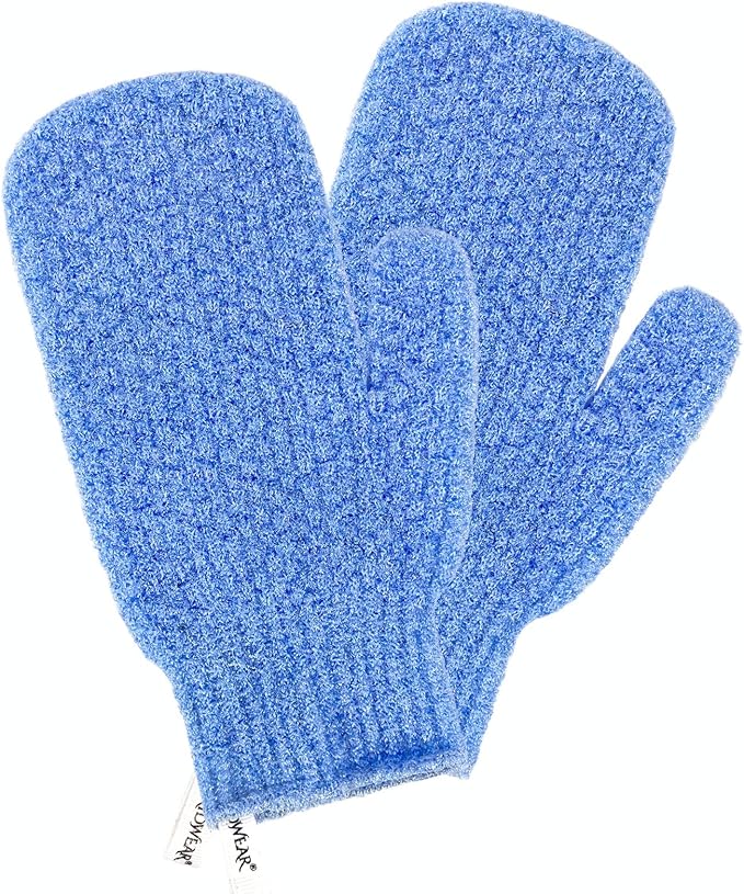 Evridwear Shower Exfoliating Mitts, Deep Cleanse Bathing Scrub Gloves Self Tan Scrubber Mitten Dead Skin Remover for Men and Women,1 Pair Moderate