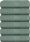 Belizzi Home Ultra Soft 6-Piece Hand Towel Set 16x28-100% Ringspun Cotton - Durable & Highly Absorbent Hand Towels - Ideal for use in Bathroom, Kitchen, Gym, Spa & General Cleaning - Jade