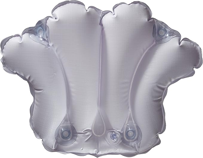 Aquasentials Inflatable Bath Pillow - Terry Cloth (White)