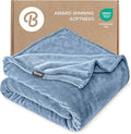 Bare Home Fleece Blanket - Full/Queen - Ultra-Soft Lightweight for Bed, Sofa, and Couch - Luxury Microplush - Cozy Warm Blanket (Full/Queen, Coronet Blue)