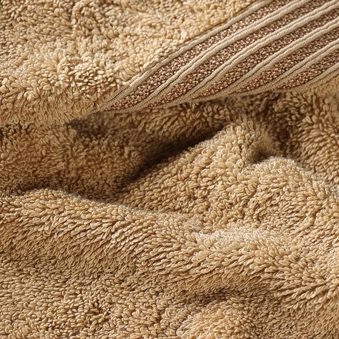 Superior Egyptian Cotton 9-Piece Towel Set, Assorted Towels for Home Bathroom, Guest Bath Decor Essentials, Includes 3 Bath, 3 Hand, 3 Face Towels/Washcloths, Quick Dry, Absorbent - Toast
