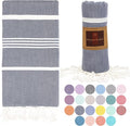 Beach Towel 100% Cotton Turkish Beach Towel Adult 38x70 Inch Pre-washed Absorbent Extra Large|Sand Free Quick Dry BathTowels|Lightweight Blanket|Travel Cruise Camping Spa Gym Yoga Towel|Blue Depths