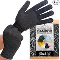 Temple Spring Exfoliating Gloves for Men & Larger Hands – Extra Large XL Textured Rayon Bamboo Shower Gloves with Thicker Weave for Deep Cleansing, Dead Skin Removal & Smooth Skin (1 Pair, Black)