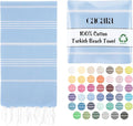 Cacala Lightweight and Thin Turkish Beach Towel 100% Cotton Sand-Free and Quick-Drying Goodness Perfect as an Extra Large Travel Towel, Beach Accessory, or Gift for Beach Lovers, 37 x 70
