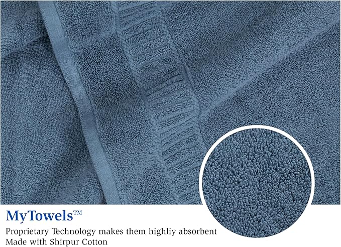 MyPillow MyTowels 6 Piece Towel Set - 100% Cotton Soft Absorbent Towels for Bathroom, 2 Bath Towels, 2 Hand Towels, 2 Washcloths [MyTowels 6-Piece Set, White]