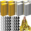 300 Pcs Emergency Blanket and Sock Bulk, Emergency Thermal Space Blankets Survival Winter Socks Gold and Silver Double-Sided Insulating Kits for Outdoors Camping Homeless Hiking