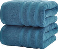 Bath Towels 2 Pack, 30 x 60 Inches, Large 100% Cotton Towels, Soft, Absorbent, Comfortable for Home, Spa, and Gym, (Blue)