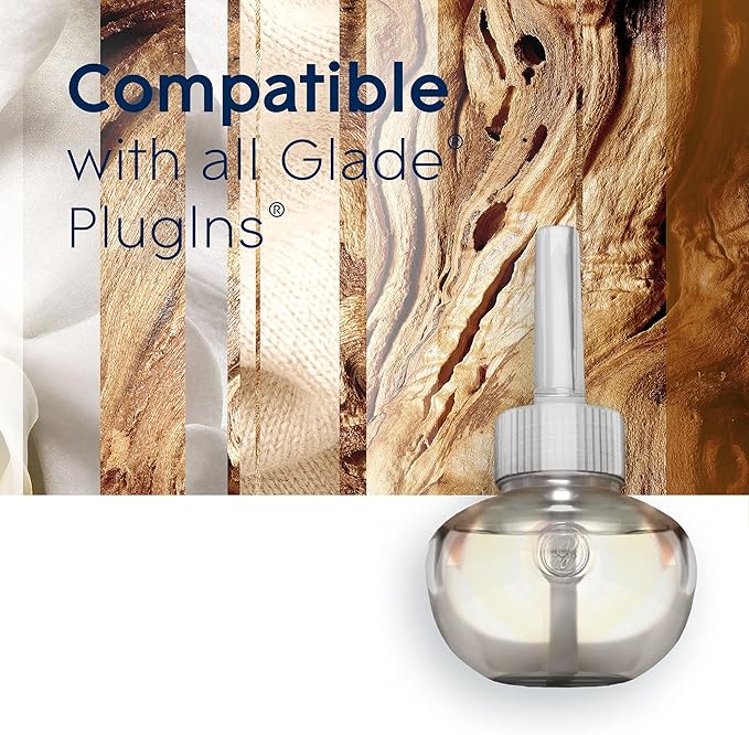 Glade PlugIns Refills Air Freshener, Scented and Essential Oils for Home and Bathroom, Sheer Vanilla Embrace, 1.34 Oz, 2 Count (Pack of 6)