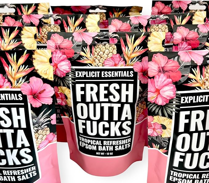 Explicit Essentials Tropical Refresher Epsom Bath Salts, 12 oz, Pink