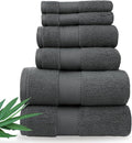 Alusa Home Ultra Soft & Plush Viscose from Bamboo Bath Towels - 700 GSM Luxury Bath Towels - 6 Piece Set - Super Absorbent & Quick Drying (Granite Grey)