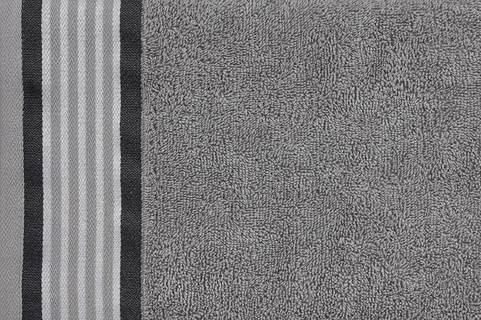 CASA COPENHAGEN He & She 2Pcs 100% Egyptian Cotton Large Designer Bathsheet Towels Gift Set- Pine Grey - Grey Voilet, 550GSM, 35"x70" 2Bath Sheet Towels for Bathroom Set for Women & Men