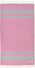 Beach Towel | Cotton Beach Towels, Easy to Carry, Sand Free, Highly Absorbent, Quick Dry, Turkish Towels for Travel Camping Bath Sauna Beach Gym Pool Yoga SPA by Lahammam, Design, Pink