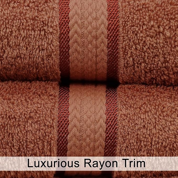 COTTON CRAFT Ultra Soft Bath Towels - 100% Cotton 4-Pack Plush Absorbent 580 GSM Luxury Bath Towels – Quick Dry Durable Machine Washable Oversized Towels for Bathroom Spa Gym – Mocha