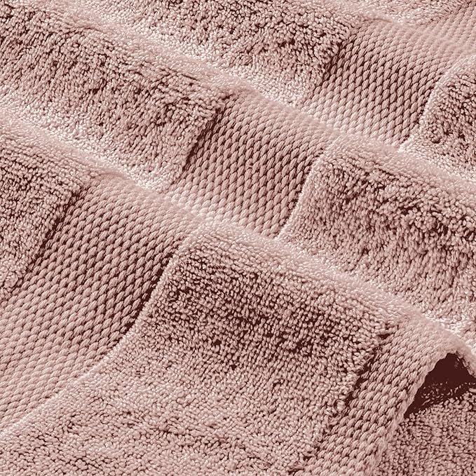 White Classic Wealuxe Pink Bath Towels 24x50 Inch, Cotton Towel Set for Bathroom, Hotel, Gym, Spa, Soft Extra Absorbent Quick Dry 6 Pack