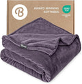 Bare Home Fleece Blanket - Twin/Twin Extra Long - Ultra-Soft Lightweight for Bed, Sofa, and Couch - Luxury Microplush - Cozy Warm Blanket (Twin/Twin XL, Eggplant)