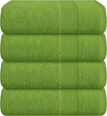 Belizzi Home 4 Pack Bath Towel Set 27x54, 100% Ring Spun Cotton, Ultra Soft Highly Absorbent Machine Washable Hotel Spa Quality Bath Towels for Bathroom, 4 Bath Towels Green