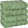 American Soft Linen Luxury Hand Towels for Bathroom, 600 GSM Heawy Weight 16x28 Size 100% Cotton Turkish 4 Piece Hand Face Towel Set, Sage Green Hand Towels