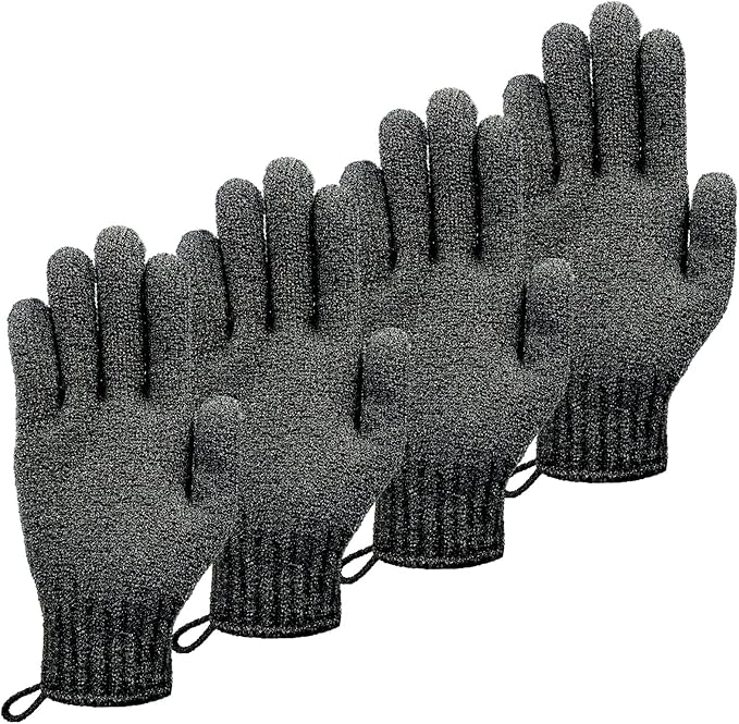 MIG4U Shower Exfoliating Scrub Gloves, Bathing Gloves Body Wash Dead Skin Removal Deep Cleansing Sponge Loofah for Women Men