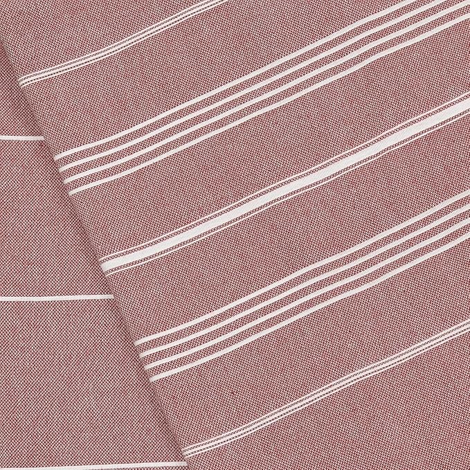 Bersuse Towels Anatolia XL Beach Blanket Throw Blanket Turkish Towel 100% Cotton Extra-Large Quick-Dry Lightweight Premium Peshtemal Towel - 61x82 Inches, Burgundy