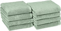 Amazon Basics Lightweight Quick-Dry Hand Towels, 100% Cotton, 28" x 16", Seafoam Green, 8-Pack