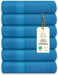 Medium Bath Towels Pack of 6 – 24x48 Inches – Soft, Quick Dry & Highly Absorbent – 100% Cotton Towels for Bathroom, Spa, Gym & Hotel – Teal Blue