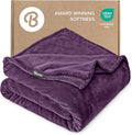 Bare Home Fleece Blanket - Full/Queen - Ultra-Soft Lightweight for Bed, Sofa, and Couch - Luxury Microplush - Cozy Warm Blanket (Full/Queen, Plum)