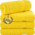 Cotton Paradise 4 Piece Turkish Bath Towels for Bathroom, 100% Cotton Extra Large Soft Plush Towels Bathroom Set, Yellow
