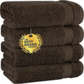 Cotton Paradise Hand Towels for Bathroom, 100% Cotton Turkish 4 Piece Hand Towel Set, Soft Absorbent Face Towels, Brown Hand Towels