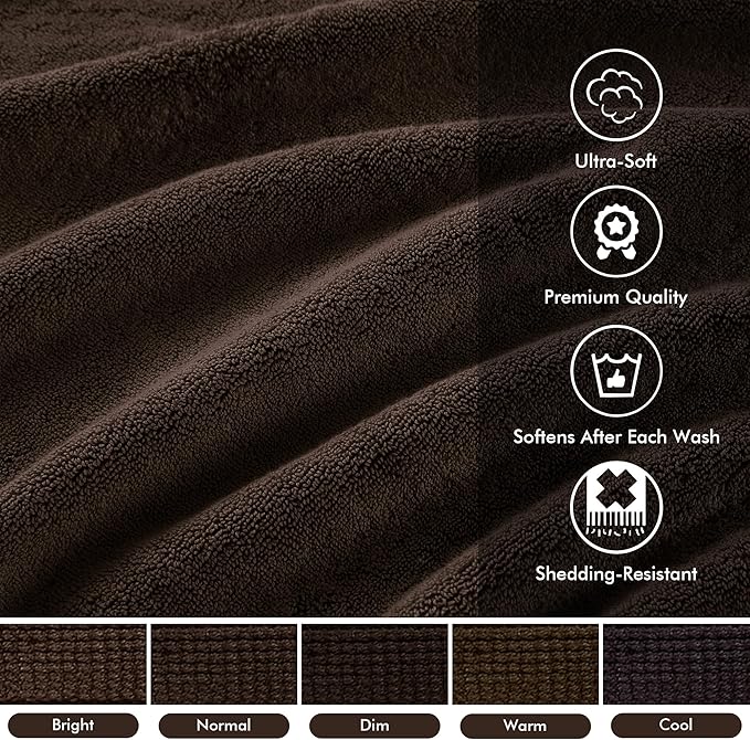 Madison Park 800GSM Bathroom Towel Set of 8 100% Cotton Bath Towel Set for Bathroom Luxurious Highly Absorbent 2 Bath Towels 2 Hand Towels 4 Washcloths Quick Dry Spa Quality Brown