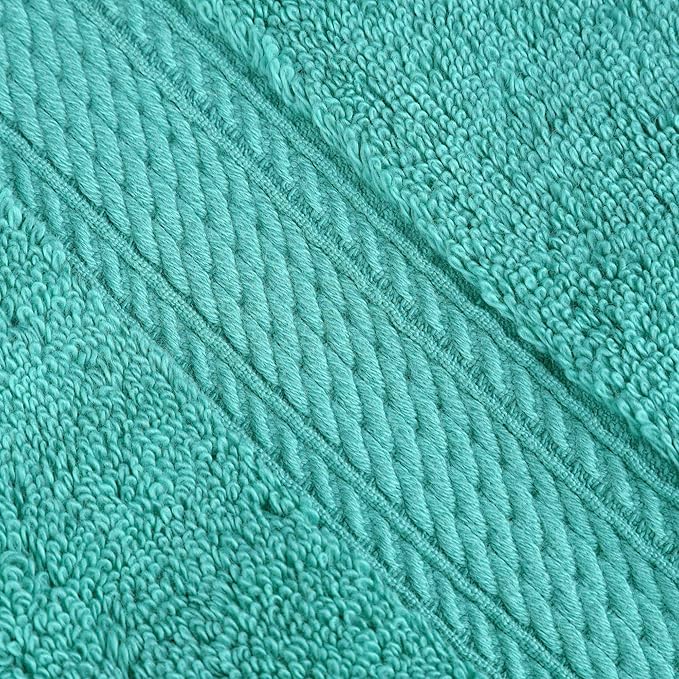 SUPERIOR Egyptian Cotton Pile 8 Piece Towel Set, Includes 2 Bath, 2 Hand, 4 Face Towels/Washcloths, Ultra Soft Luxury Towels, Thick Plush Essentials, Guest Bath, Spa, Hotel Bathroom, Turquoise