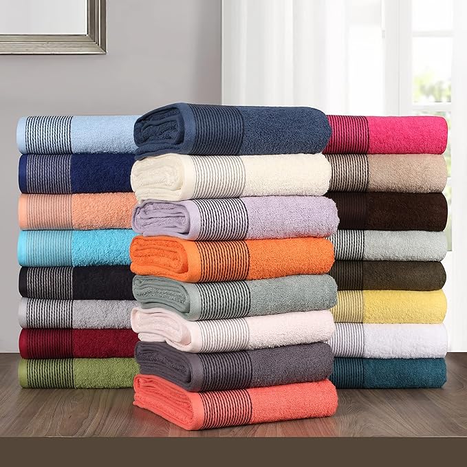 BELIZZI HOME 2 Pack Oversized Cotton Bath Towels, Tan, 28x55 inches