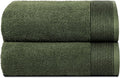 Belizzi Home Ultra Soft 2 Pack Oversized Bath Towel Set 28x55 inches, 100% Cotton Large Bath Towels, Ultra Absorbant Compact Quickdry & Lightweight Towel, Ideal for Gym Travel Camp Pool - Olive Green