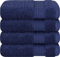 Cotton Paradise 100% Cotton Turkish Washcloth Set for Bathroom, 4 Piece Soft Absorbent Small Towels Wash Rags, Navy Blue