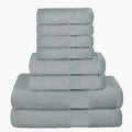 Belizzi Home 8 Piece Towel Set 100% Ring Spun Cotton, 2 Bath Towels 27x54, 2 Hand Towels 16x28 and 4 Washcloths 13x13 - Ultra Soft Highly Absorbent Machine Washable Hotel Spa Quality - Jade