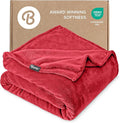 Bare Home Fleece Blanket - Throw/Travel - Ultra-Soft Lightweight for Bed, Sofa, and Couch - Luxury Microplush - Cozy Warm Blanket (Throw/Travel, Red)