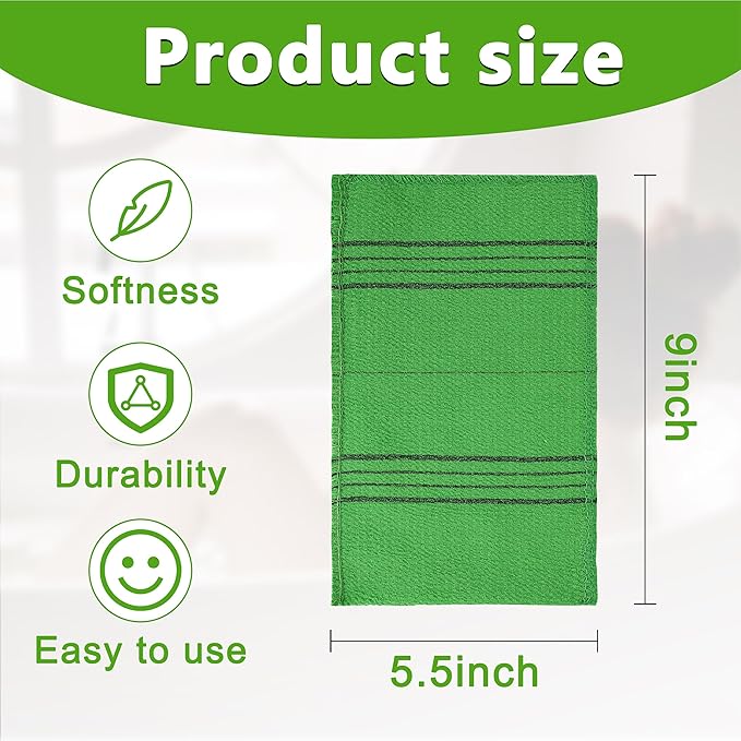 4 Pcs Korean Exfoliating Washcloth with 4 Pcs Korean Exfoliating Mitt, Gentle Exfoliating Korean Scrubber, Large Korean Washcloth Exfoliating, Colorful Korean Body Scrubber for Cleaning Skin