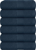 Belizzi Home Ultra Soft 6-Piece Hand Towel Set 16x28-100% Ringspun Cotton - Durable & Highly Absorbent Hand Towels - Ideal for use in Bathroom, Kitchen, Gym, Spa & General Cleaning - Mineral Blue